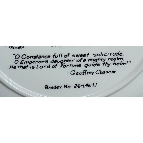 Longton Crown Pottery “The Man of Laws Tale” Collectors Plate – Genuine Baronet - Picture 6 of 13